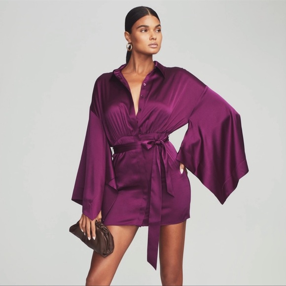 Retrofete Scottie Silk Mini Shirt Dress - Picture 7 of 15